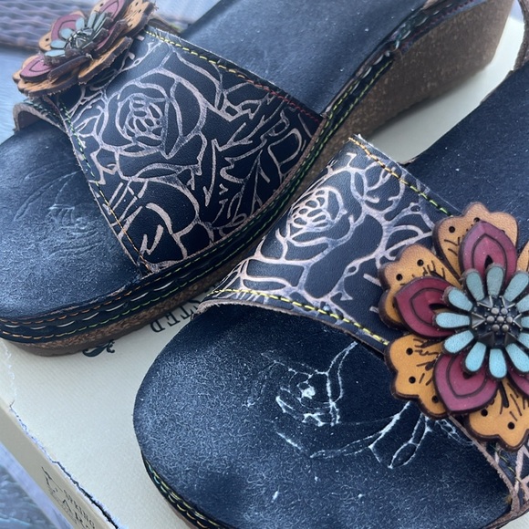 L'Artiste by Spring Step Leather Wedge Sandals Cuteness size 39 - Picture 10 of 10